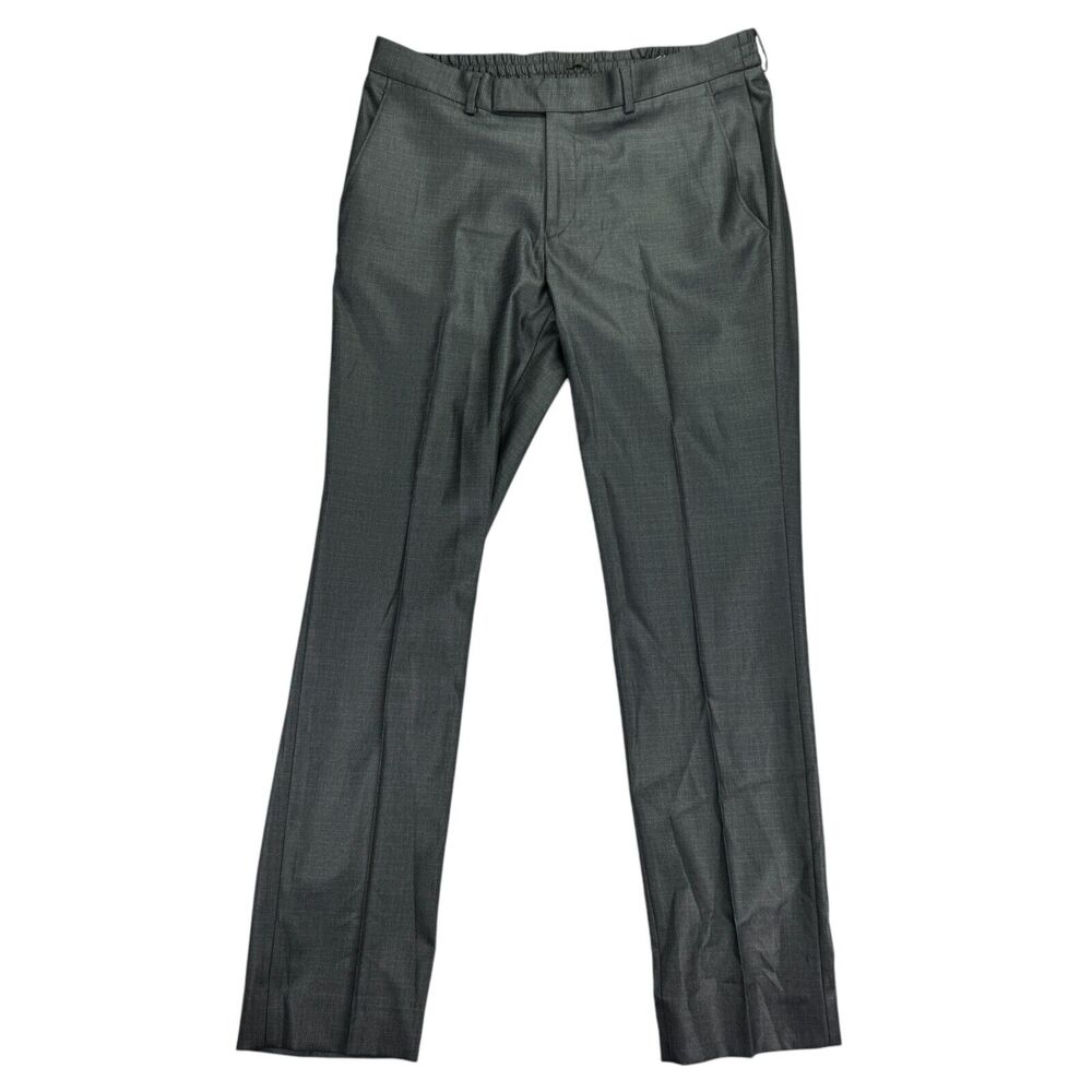 Kenneth Cole Mens Techni-Cole Slim Fit Suit Pants Metal Gray 35